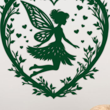 Intra απο ξύλο plywood 3mm-4mm πάχος – Χαρτί κομμένη καρδιά με  Fairy 14 Δίασταση  20x20 cm INTRAFABR-113110082 - Image 2