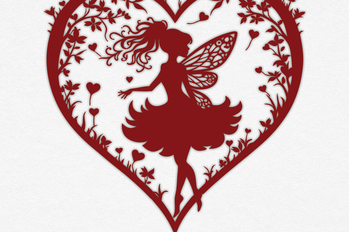 Intra απο ξύλο plywood 3mm-4mm πάχος – Χαρτί κομμένη καρδιά με  Fairy 15 Δίασταση  20x20 cm INTRAFABR-113110128