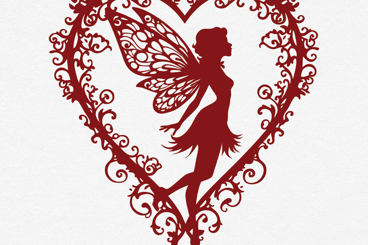 Intra απο ξύλο plywood 3mm-4mm πάχος – Χαρτί κομμένη καρδιά με  Fairy 16 Δίασταση  20x20 cm INTRAFABR-113211690