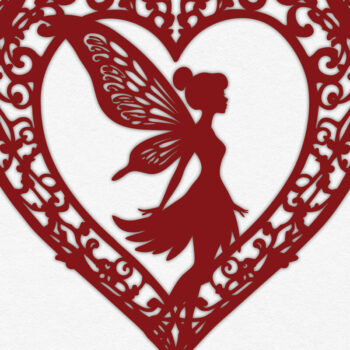 Intra απο ξύλο plywood 3mm-4mm πάχος – Χαρτί κομμένη καρδιά με  Fairy 17 Δίασταση  20x20 cm INTRAFABR-113211753 - Image 2