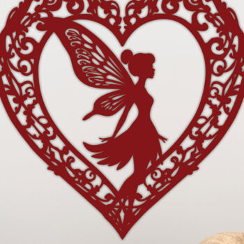 Intra απο ξύλο plywood 3mm-4mm πάχος – Χαρτί κομμένη καρδιά με  Fairy 17 Δίασταση  20x20 cm INTRAFABR-113211753 - Image 3