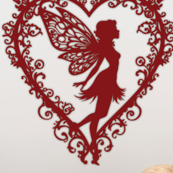 Intra απο ξύλο plywood 3mm-4mm πάχος – Χαρτί κομμένη καρδιά με  Fairy 18 Δίασταση  20x20 cm INTRAFABR-113211891 - Image 1