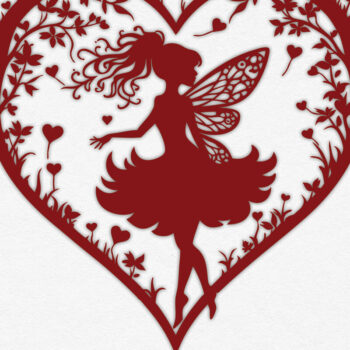 Intra απο ξύλο plywood 3mm-4mm πάχος – Χαρτί κομμένη καρδιά με  Fairy 19 Δίασταση  20x20 cm INTRAFABR-113277724 - Image 1