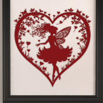 Intra απο ξύλο plywood 3mm-4mm πάχος – Χαρτί κομμένη καρδιά με  Fairy 19 Δίασταση  20x20 cm INTRAFABR-113277724 - Image 3