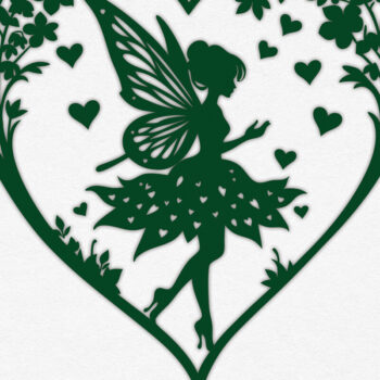 Intra απο ξύλο plywood 3mm-4mm πάχος – Χαρτί κομμένη καρδιά με Fairy 2 Δίασταση 20x20 cm INTRAFABR-112708521 - Image 2