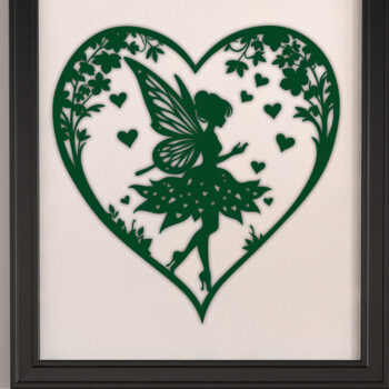 Intra απο ξύλο plywood 3mm-4mm πάχος – Χαρτί κομμένη καρδιά με Fairy 2 Δίασταση 20x20 cm INTRAFABR-112708521 - Image 3