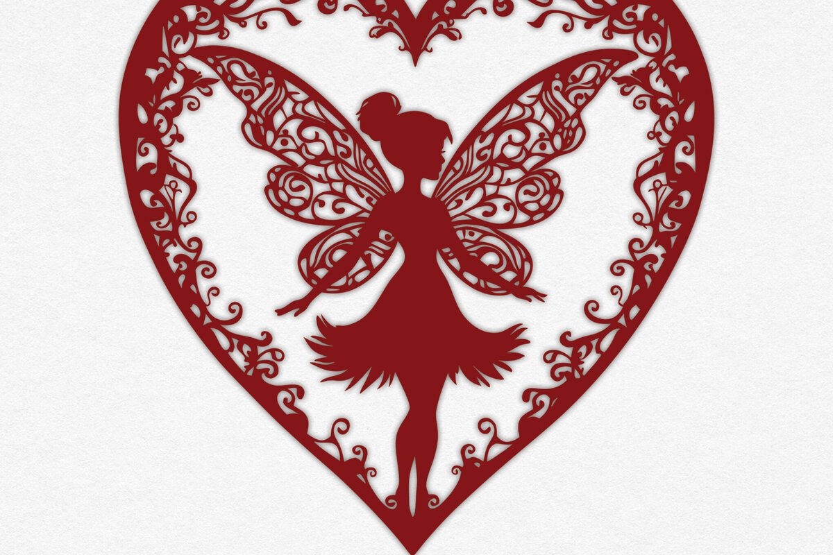 Intra απο ξύλο plywood 3mm-4mm πάχος – Χαρτί κομμένη καρδιά με  Fairy 23 Δίασταση  20x20 cm INTRAFABR-113397327