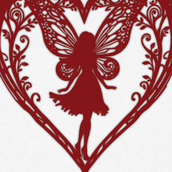 Intra απο ξύλο plywood 3mm-4mm πάχος – Χαρτί κομμένη καρδιά με Fairy 24 Δίασταση 20x20 cm INTRAFABR-113397430 - Image 2