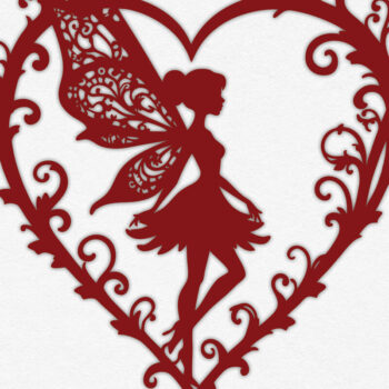 Intra απο ξύλο plywood 3mm-4mm πάχος – Χαρτί κομμένη καρδιά με Fairy 25 Δίασταση 20x20 cm INTRAFABR-113601295 - Image 1