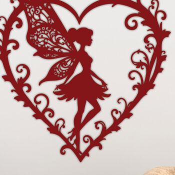 Intra απο ξύλο plywood 3mm-4mm πάχος – Χαρτί κομμένη καρδιά με Fairy 25 Δίασταση 20x20 cm INTRAFABR-113601295 - Image 2