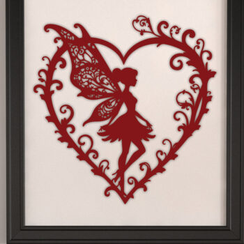 Intra απο ξύλο plywood 3mm-4mm πάχος – Χαρτί κομμένη καρδιά με Fairy 25 Δίασταση 20x20 cm INTRAFABR-113601295 - Image 3