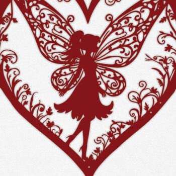 Intra απο ξύλο plywood 3mm-4mm πάχος – Χαρτί κομμένη καρδιά με Fairy 26 Δίασταση 20x20 cm INTRAFABR-113601412 - Image 3