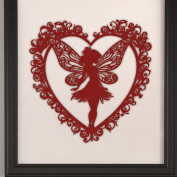 Intra απο ξύλο plywood 3mm-4mm πάχος – Χαρτί κομμένη καρδιά με Fairy 27 Δίασταση 20x20 cm INTRAFABR-113601489 - Image 3