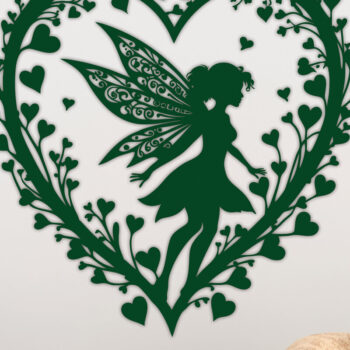 Intra απο ξύλο plywood 3mm-4mm πάχος – Χαρτί κομμένη καρδιά με Fairy 3 Δίασταση 20x20 cm INTRAFABR-112708593 - Image 2