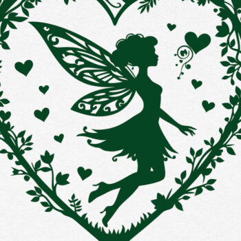 Intra απο ξύλο plywood 3mm-4mm πάχος – Χαρτί κομμένη καρδιά με Fairy 5 Δίασταση 20x20 cm INTRAFABR-112771117 - Image 1