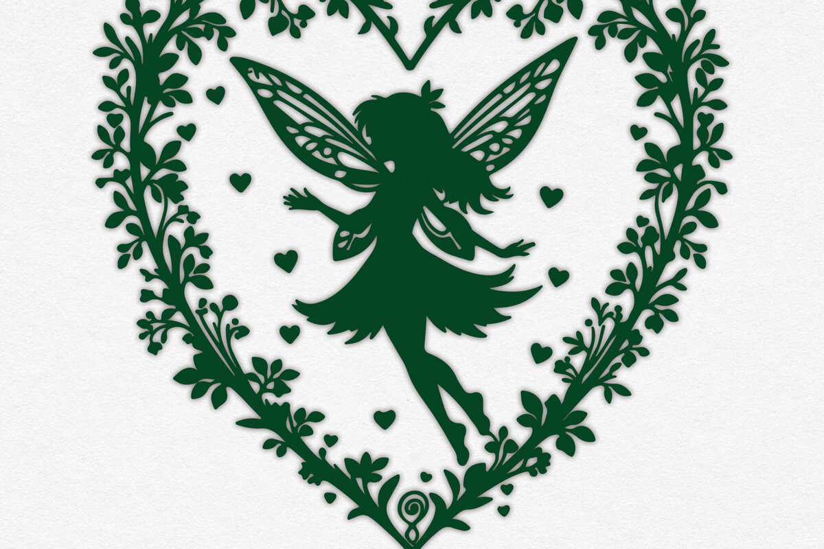 Intra απο ξύλο plywood 3mm-4mm πάχος – Χαρτί κομμένη καρδιά με  Fairy 6 Δίασταση  20x20 cm INTRAFABR-112771191