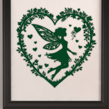 Intra απο ξύλο plywood 3mm-4mm πάχος – Χαρτί κομμένη καρδιά με Fairy 8 Δίασταση 20x20 cm INTRAFABR-112799191 - Image 2