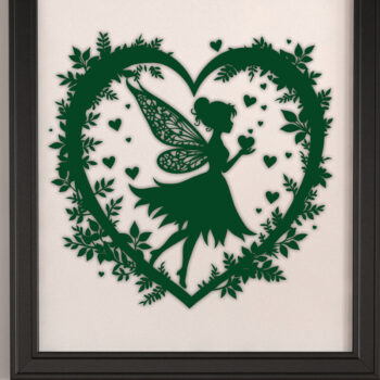 Intra απο ξύλο plywood 3mm-4mm πάχος – Χαρτί κομμένη καρδιά με Fairy 9 Δίασταση 20x20 cm INTRAFABR-112799284 - Image 1