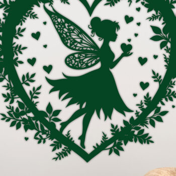 Intra απο ξύλο plywood 3mm-4mm πάχος – Χαρτί κομμένη καρδιά με Fairy 9 Δίασταση 20x20 cm INTRAFABR-112799284 - Image 2