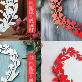 Intra απο ξύλο plywood 3mm-4mm πάχος – Δέσμη στεφάνι κομμένης καρδιάς Δίασταση  20x20 cm INTRAFABR-112937333 - Image 1