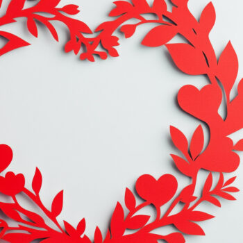 Intra απο ξύλο plywood 3mm-4mm πάχος – Paper Cut Heart Wreath Δίασταση 20x20 cm INTRAFABR-112936644 - Image 1
