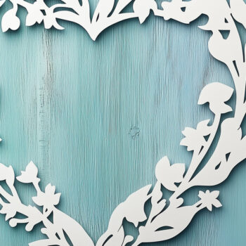 Intra απο ξύλο plywood 3mm-4mm πάχος – Paper Cut Heart Wreath Δίασταση 20x20 cm INTRAFABR-112936822 - Image 1