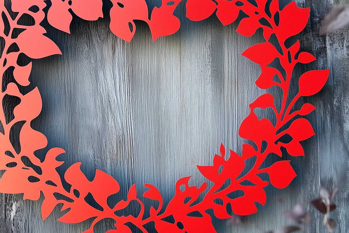 Intra απο ξύλο plywood 3mm-4mm πάχος – Paper Cut Heart Wreath Δίασταση  20x20 cm INTRAFABR-112937113