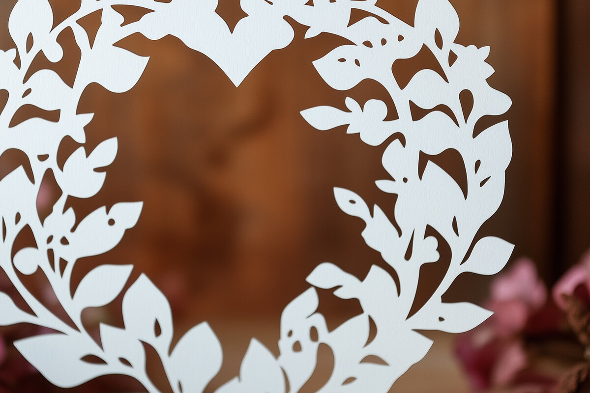 Intra απο ξύλο plywood 3mm-4mm πάχος – Paper Cut Heart Wreath Δίασταση  20x20 cm INTRAFABR-112936402