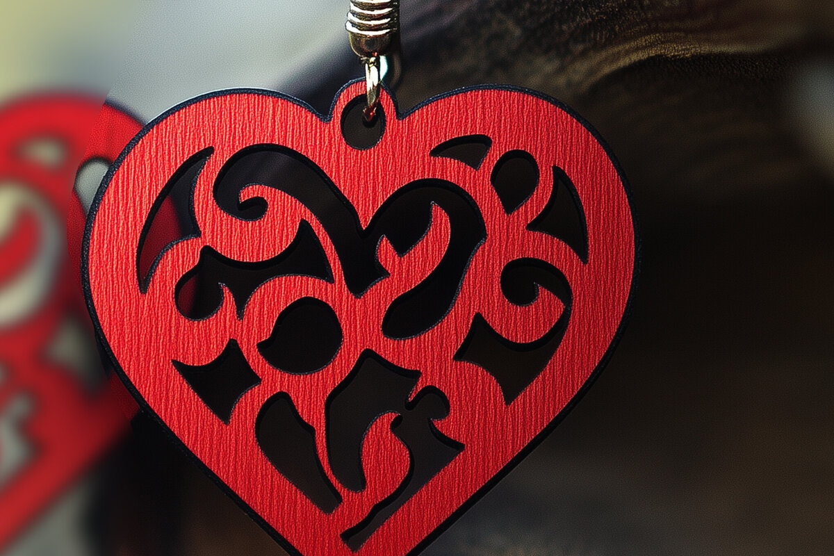 Intra απο ξύλο plywood 3mm-4mm πάχος – Paper Cut Hearts Earrings Δίασταση  5x5 cm INTRAFABR-112367210