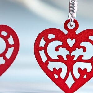 Intra απο ξύλο plywood 3mm-4mm πάχος – Paper Cut Hearts Earrings Δίασταση 5x5 cm INTRAFABR-112389685