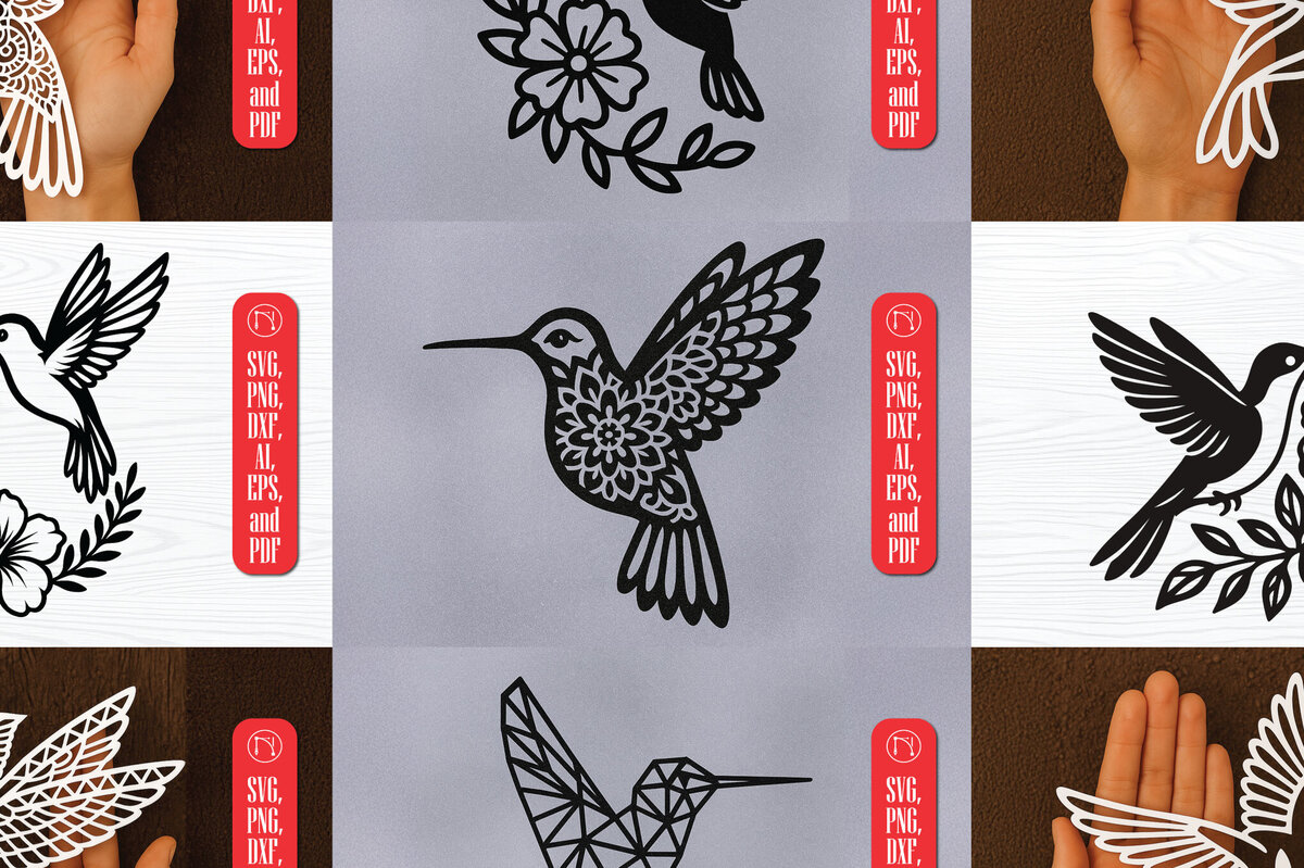 Intra απο ξύλο plywood 3mm-4mm πάχος – Δέσμη Κολιμπρί σε χαρτί Δίασταση  20x20 cm INTRAFABR-119818599