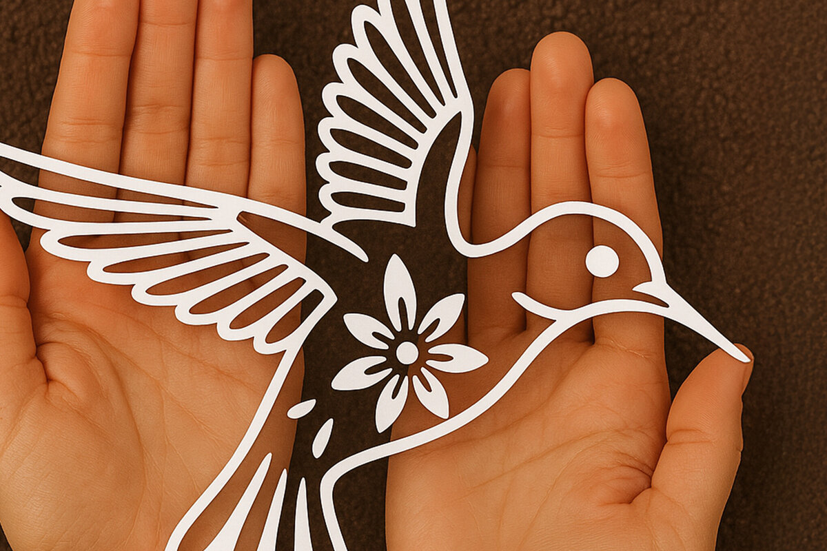 Intra απο ξύλο plywood 3mm-4mm πάχος – Κοπή χαρτιού Κολίβριο Δίασταση  20x20 cm INTRAFABR-119817588