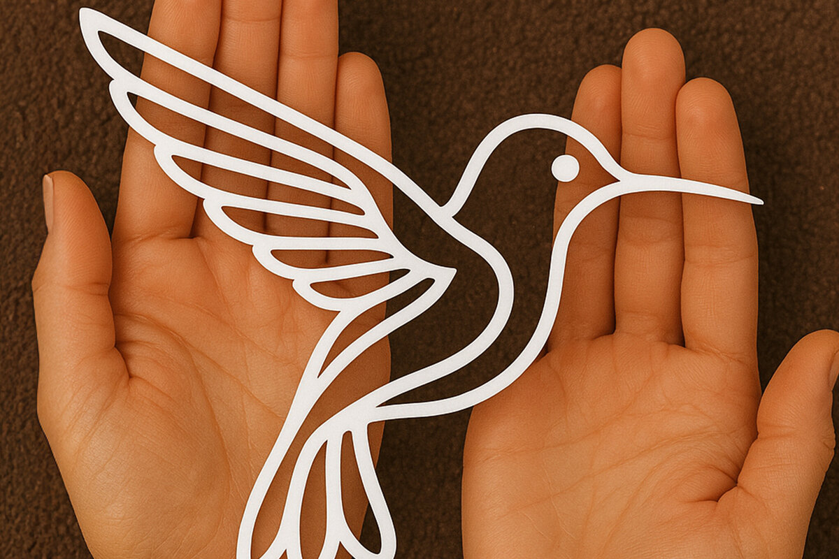 Intra απο ξύλο plywood 3mm-4mm πάχος – Κοπή χαρτιού Κολίβριο Δίασταση  20x20 cm INTRAFABR-119818419