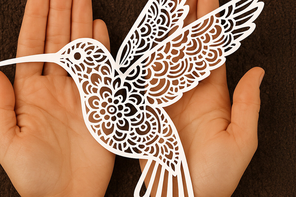 Intra απο ξύλο plywood 3mm-4mm πάχος – Κοπή χαρτιού Κολίβριο Δίασταση  20x20 cm INTRAFABR-119790061