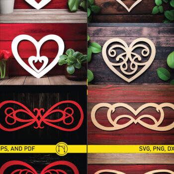 Intra απο ξύλο plywood 3mm-4mm πάχος – Πακέτο Paper Cut Infinity Love Δίασταση  20x20 cm INTRAFABR-86361787 - Image 1