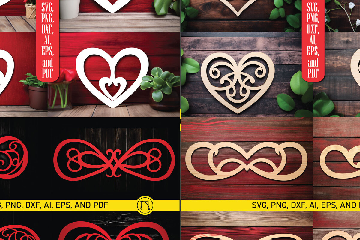 Intra απο ξύλο plywood 3mm-4mm πάχος – Πακέτο Paper Cut Infinity Love Δίασταση  20x20 cm INTRAFABR-86361787