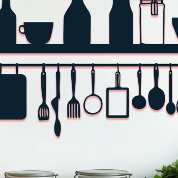 Intra απο ξύλο plywood 3mm-4mm πάχος – Paper Cut Kitchen Sign Δίασταση 40x30 cm INTRAFABR-111869867 - Image 1