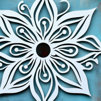 Intra απο ξύλο plywood 3mm-4mm πάχος – Paper Cut Lily Mandala Αρχείο Δίασταση 20x20 cm INTRAFABR-107542629 - Image 1
