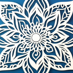 Intra απο ξύλο plywood 3mm-4mm πάχος – Paper Cut Lily Mandala Αρχείο Δίασταση  20x20 cm INTRAFABR-107544973