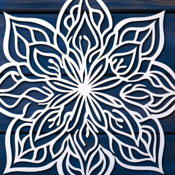 Intra απο ξύλο plywood 3mm-4mm πάχος – Paper Cut Lily Mandala Αρχείο Δίασταση 20x20 cm INTRAFABR-107546885 - Image 1