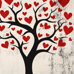 Intra απο ξύλο plywood 3mm-4mm πάχος – Paper Cut Love Tree Δίασταση  20x20 cm INTRAFABR-112675378