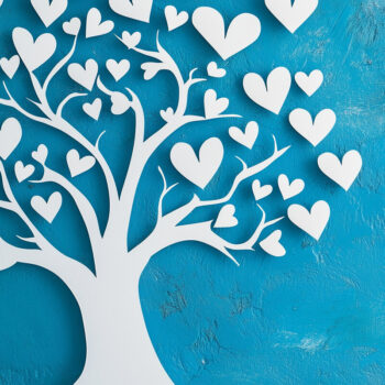 Intra απο ξύλο plywood 3mm-4mm πάχος – Paper Cut Love Tree Δίασταση  20x20 cm INTRAFABR-112690620 - Image 1