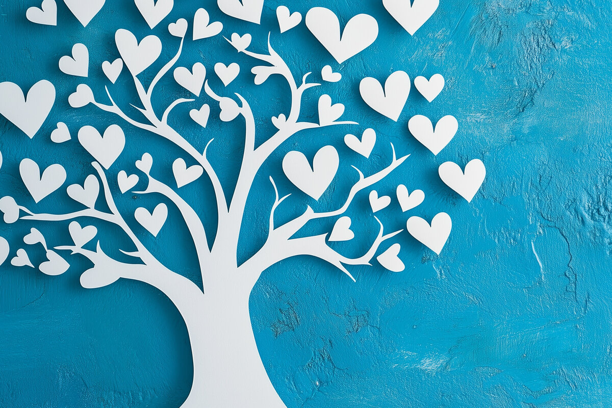Intra απο ξύλο plywood 3mm-4mm πάχος – Paper Cut Love Tree Δίασταση  20x20 cm INTRAFABR-112690620