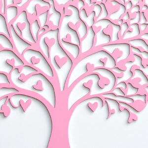 Intra απο ξύλο plywood 3mm-4mm πάχος – Paper Cut Love Tree Δίασταση  20x20 cm INTRAFABR-112694459