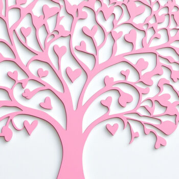 Intra απο ξύλο plywood 3mm-4mm πάχος – Paper Cut Love Tree Δίασταση  20x20 cm INTRAFABR-112694459 - Image 1