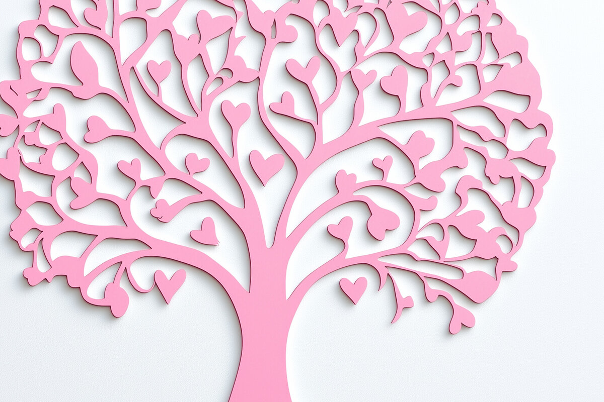 Intra απο ξύλο plywood 3mm-4mm πάχος – Paper Cut Love Tree Δίασταση  20x20 cm INTRAFABR-112694459