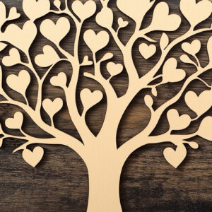 Intra απο ξύλο plywood 3mm-4mm πάχος – Paper Cut Love Tree Δίασταση  20x20 cm INTRAFABR-112694715