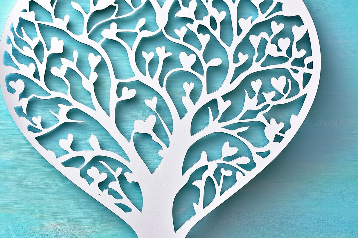 Intra απο ξύλο plywood 3mm-4mm πάχος – Paper Cut Love Tree Δίασταση  20x20 cm INTRAFABR-112694948