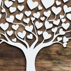 Intra απο ξύλο plywood 3mm-4mm πάχος – Paper Cut Love Tree Δίασταση  20x20 cm INTRAFABR-112695169