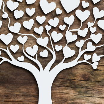 Intra απο ξύλο plywood 3mm-4mm πάχος – Paper Cut Love Tree Δίασταση  20x20 cm INTRAFABR-112695169 - Image 1
